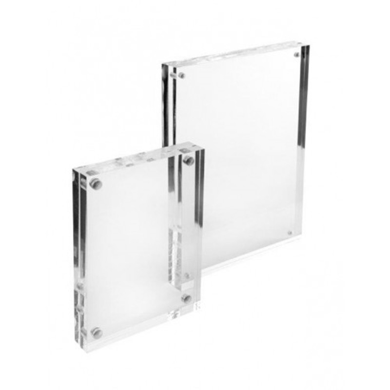 Free Standing Polished Clear Acrylic Magnetic Photo Frame
