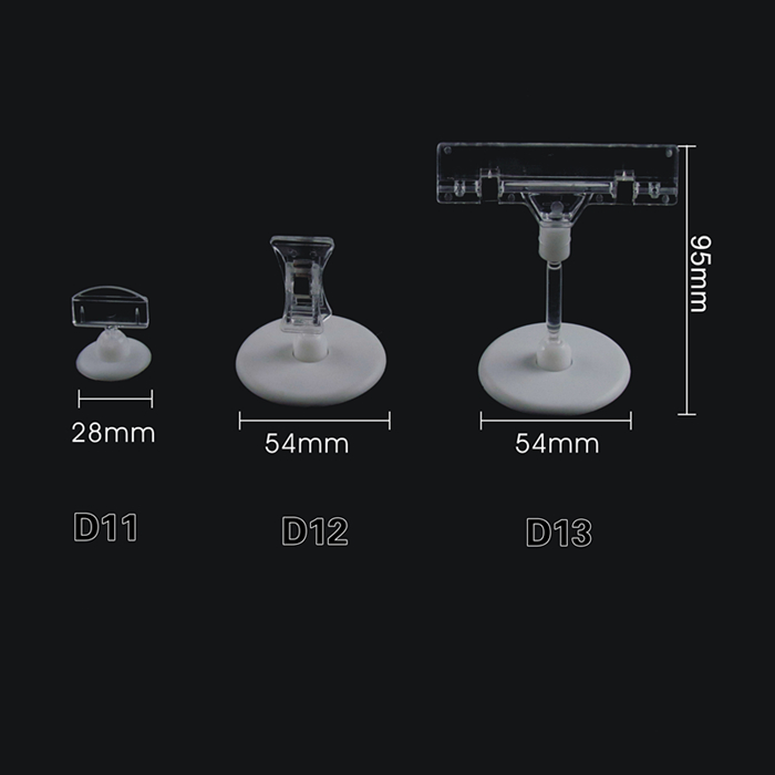 Clear Clip On Sign Holder With Round Base