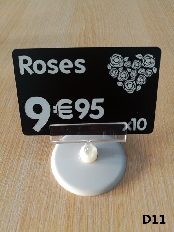 Clear Clip On Sign Holder With Round Base