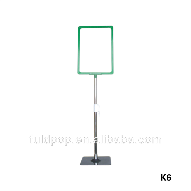 Store POS Chrome and Aluminum Tube Showcard Frame Stand